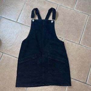 black jean overall dress